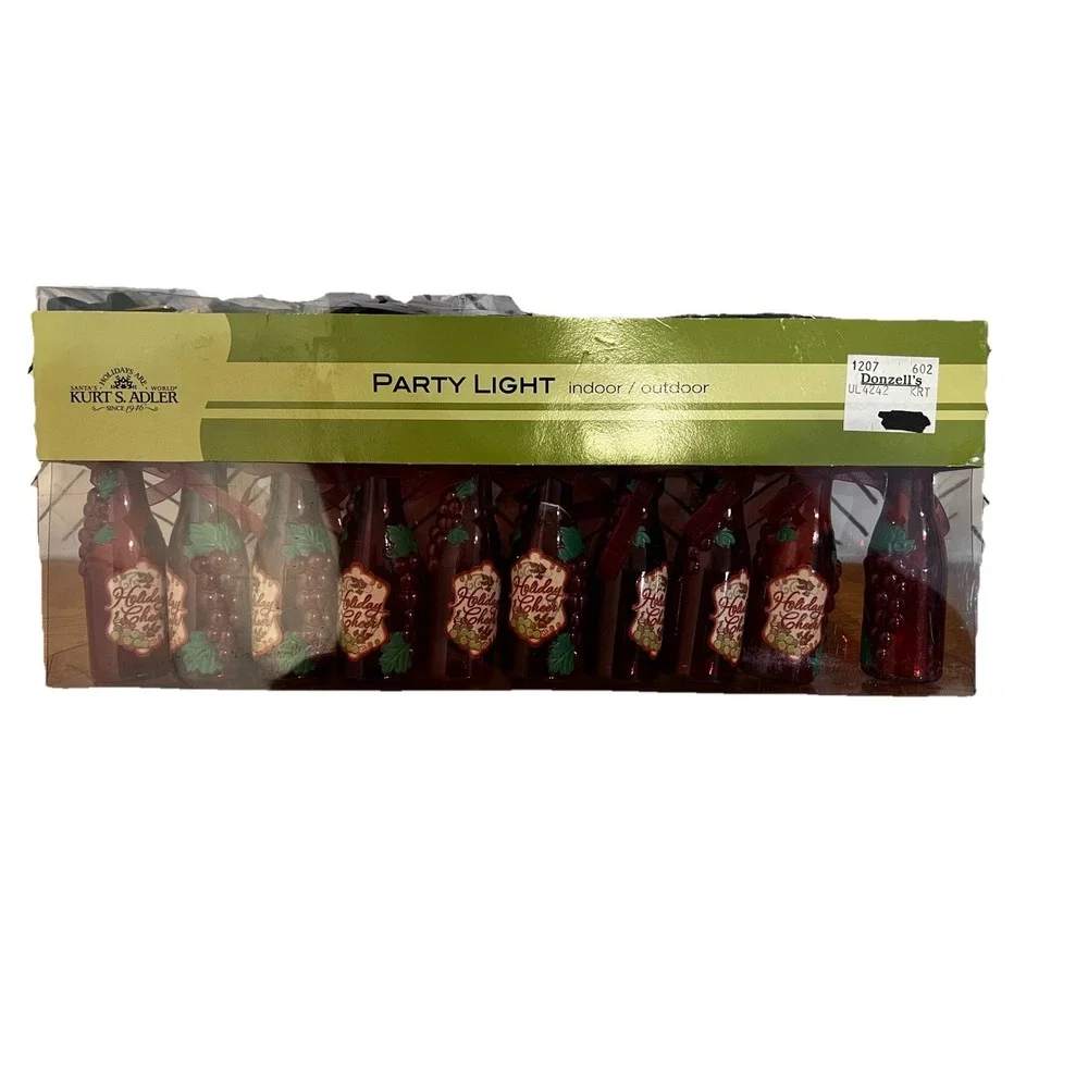 Kurt S. Adler Holiday Cheer Wine Bottle String Lights Party Light Indoor Outdoor